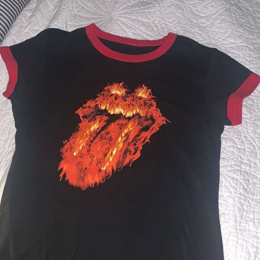 Red Rolling Stones Ringer T-Shirt